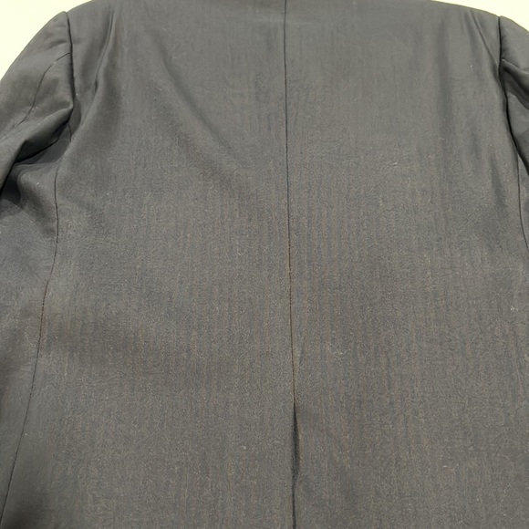 Prada, Navy Blue w Brown Stripe Three Button Wool Fitted Suit and pants 40 32x27 - Picture 9 of 9